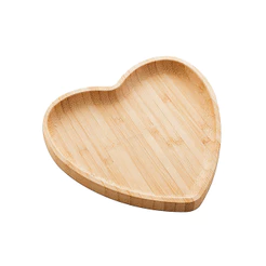 Travessa de Bambu Petisqueira em Coração Heart 12x12cm - Lyor