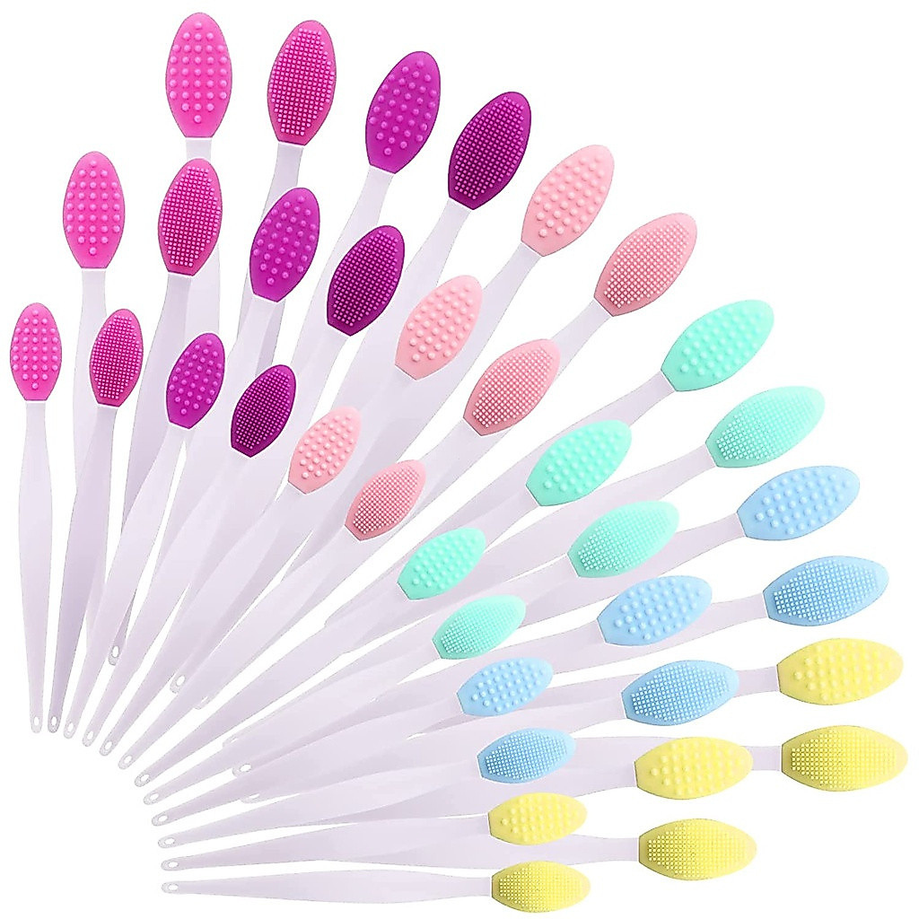 10pçs Escova Esfoliante Labial De Silicone Dupla Face Ferramentas Para Limpeza Do Nariz E Lábios