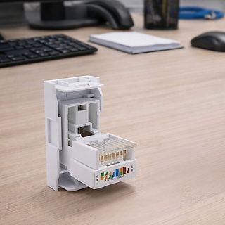 Módulo Tomada de Rede RJ45 CAT5E | Linha Sleek Branco | AAA TOP