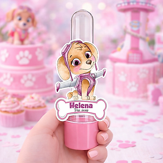 Kit Apliques para Tubete Patrulha Canina Skye | Lembrancinha Personalizada para Festa Infantil