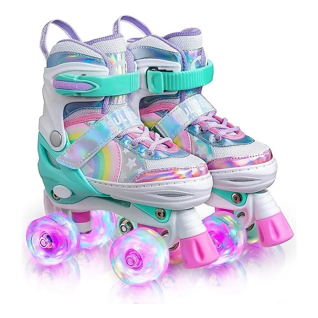 Patins Infantil 4 Rodas Ajustável Leds Nas Rodinhas Lançamento( Sem Kit Proteção!)