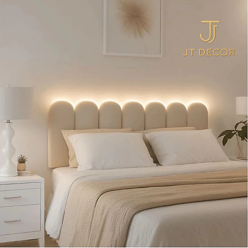 Kit Cabeceira Nuvem Estofada para Cama Box Solteiro Casal Queen