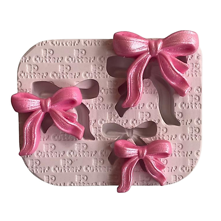 Molde de Silicone para apliques de Artesanato - Laços de Fita 3cm, 2,5cm e 2cm