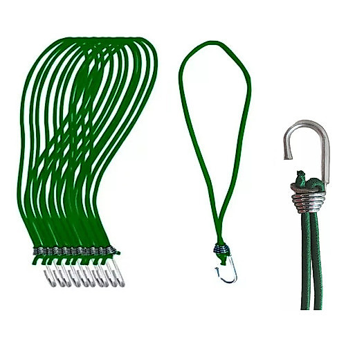 Extensor Elástico Corda Amarração Fixador Lona Caminhão 35cm comprimento Verde