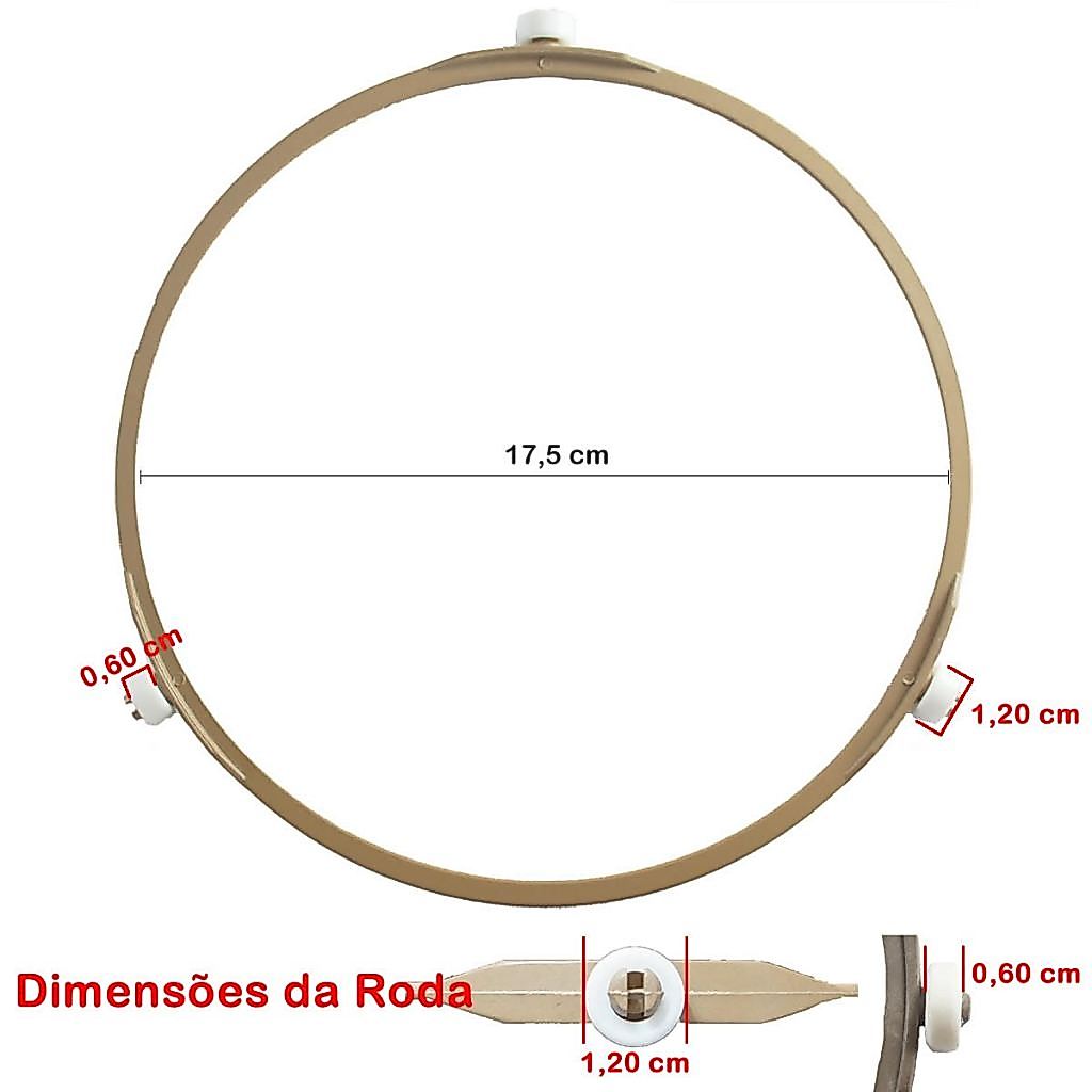 Rodizio Aro Giratório Roldana Para Prato Micro-ondas 17,6cm de diâmetro — imagem 2 de 2