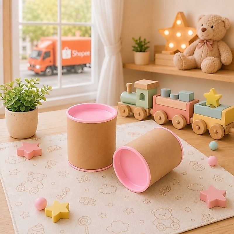 kit 30 Mini Tubo Lata 7x6 Tampa Rosa BB Lembrancinhas, aniversário, chá de bebê. — imagem 2 de 2