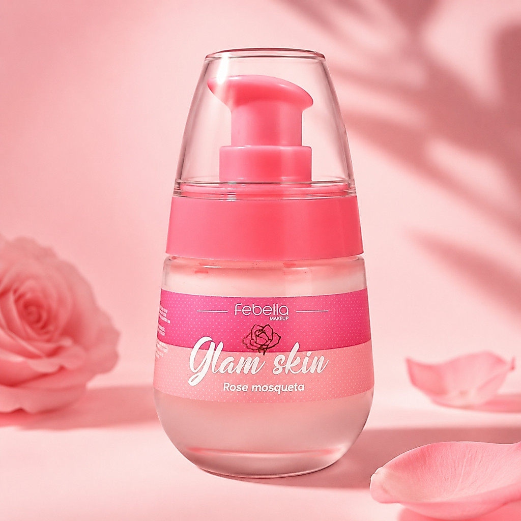 Sérum Primer  Facial Glam Skin Febella Rose Mosqueta Hidratante e Nutritivo