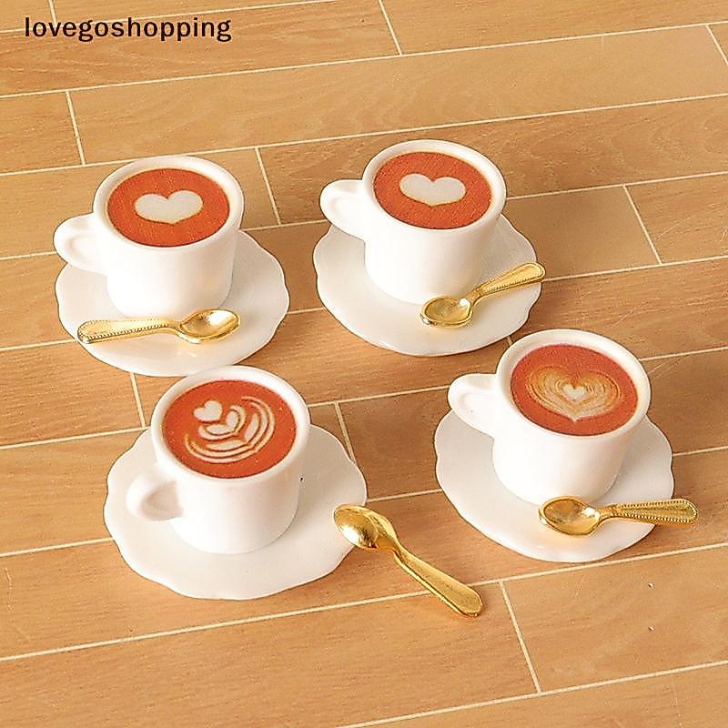 [lovego] 1/12 Casa De Bonecas Simulação Xícara De Café Conjunto Sala De Estar Bebida Decoração Comida Brinquedos Acessór