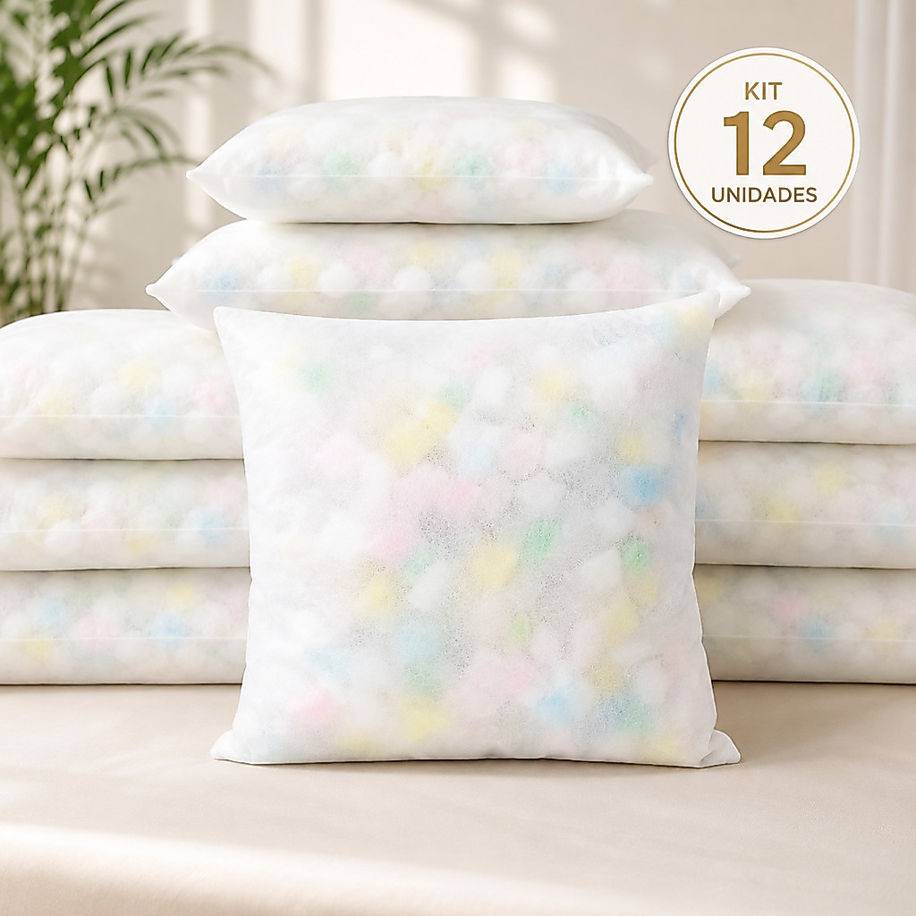 Kit 12 Almofadas Sofá Enchimento de Espuma Refil Almofada Espuma 45x45cm - ENVIO FULL