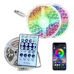 10 Metros Fita Led Luz Bluetooth Rgb Fonte Controlo Remoto