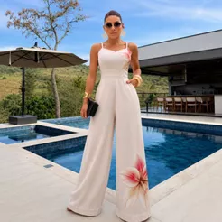 MACAÇÃO LONGO FEMININO ALÇA LUXO ELEGANTE PANTALONA PRIMAVERA VERÃO