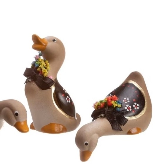 Kit 3 Patinhos de Cerâmica Decorativos Artesanal – Estilo Farmhouse / Rústico — imagem 2 de 2