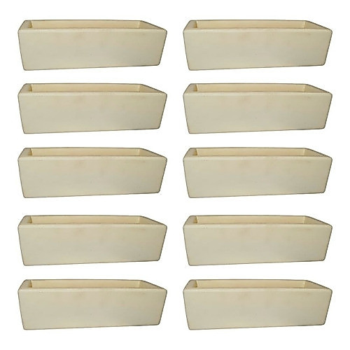 Kit 10 Jardineiras de Planta Bege 37x15 Floreira Polietileno