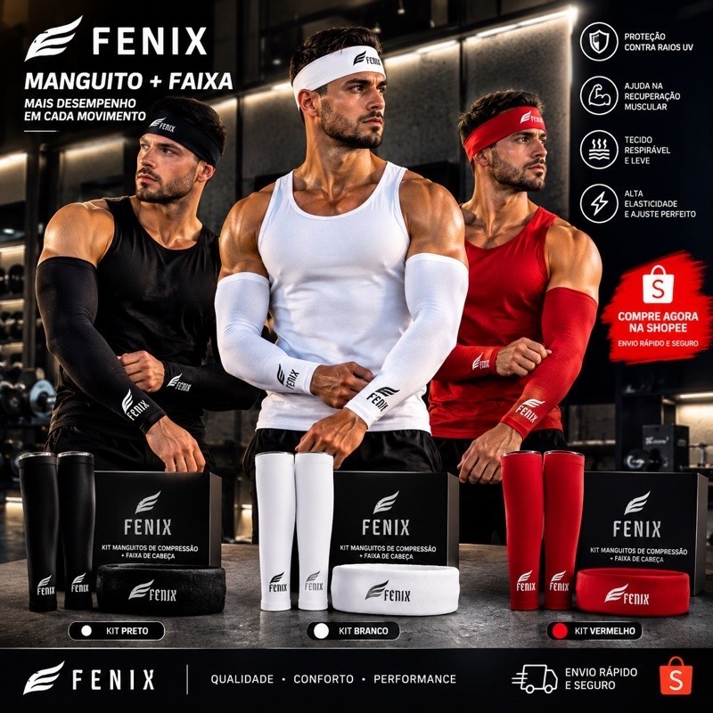 Manguito Proteção Solar + Faixa De Esportes Testeira