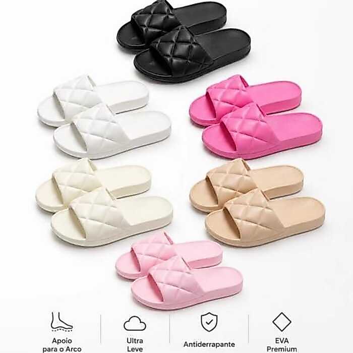 Slide Feminino Plataforma 4cm EVA Macio Antiderrapante Confortavel Leve Chinelo Nuvem Casual Para Casa Praia Banheiro A