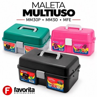 MALETA Multiuso PESCA com 2 Bandejas Ferramentas Armarinho Caixa Organizadora TOY