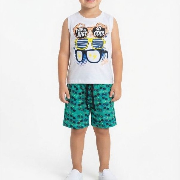 Conjunto Infantil e Juvenil Menino Tamanho 02 ao 12 Premium Masculino Verão