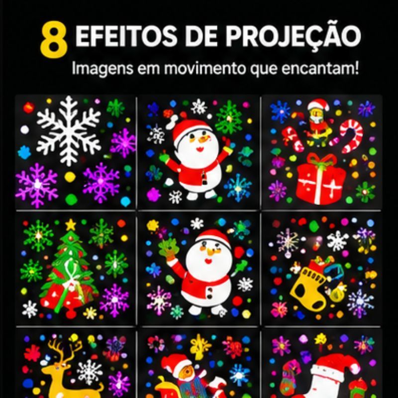 Projetor LED Natalino Desenhos Decorativos Luzes Dinâmicas — imagem 2 de 2