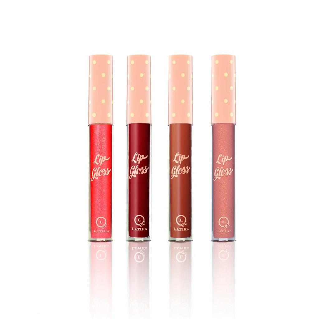 Kit 4 Lip Gloss Latika com Cor - Tons 10, 16, 41 e 52 - Brilho Intenso Labial