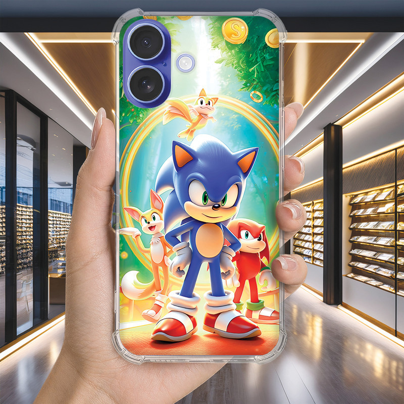 Capa Capinha IPHONE 12 PRO MAX 11 XS XR SE 2020 PLUS Anti-impacto Personalizada gamer SONIC (4157)