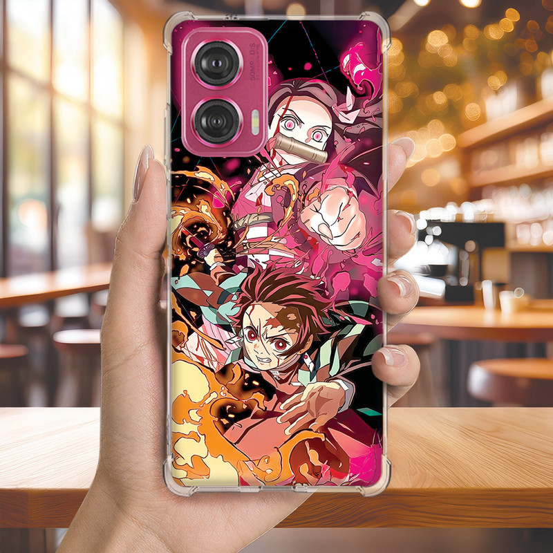 Capa Capinha MOTO G75 G73 G71 G62 G60S G60 G55 G54 G52 G50 G42 Anti-impacto Personalizada anime DEMON slayer (4072)