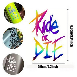 Adesivos para quadro de bicicleta Ride or Die,decalques à prova d'água para quadro decorativo de bicicleta mtb