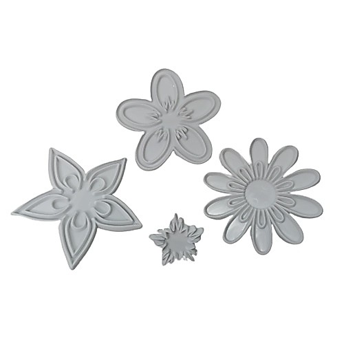 Kit Carimbo Marcador de Flores 4 Peças Artigo de Cozinha Pasta Americana - C4712