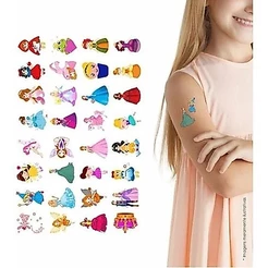 Tatuagem Temporária Fake Falsa infantil Coloridas Desenhos Princesas Menina Menino Unicornio