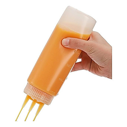 Bisnaga Flexível Com 3 Bicos 1 LITRO P/ Molhos Ketchup Mostarda Maionese
