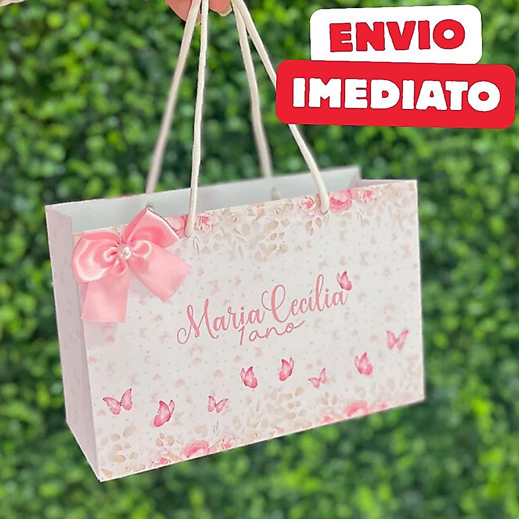 ENVIO RÁPIDO Sacolinha Surpresa Personalizada Jardim das Borboletas | Lembrancinha Festa Aniversário