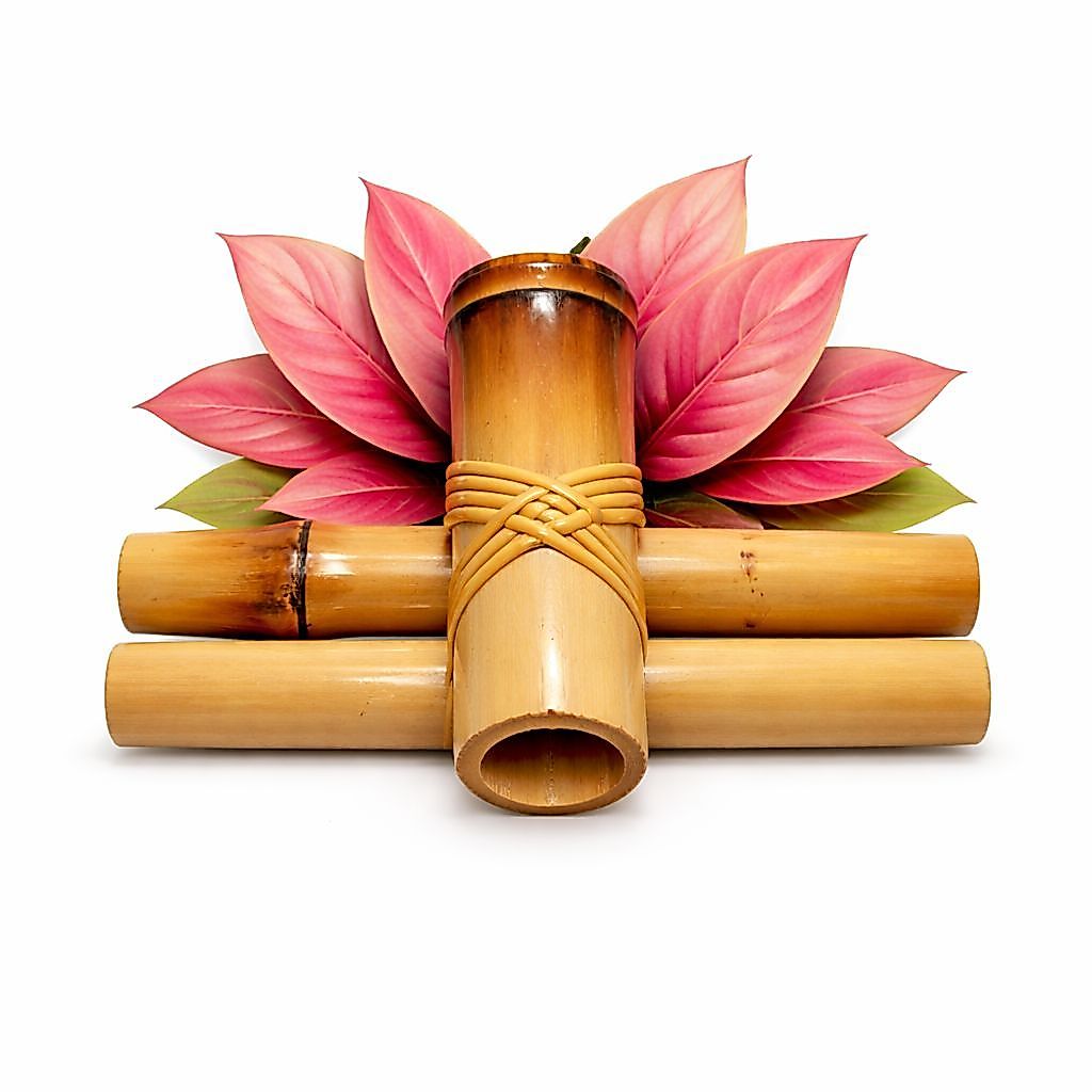Imagem Bica de Bambu 15cm para Fonte de Água Biqueira Decorativa Zen Jardim Cascata
