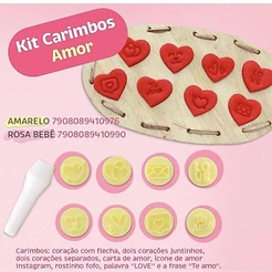 Kit Carimbo AMOR Para Brigadeiro Marcador Blue Star Desenho Para Docinho Massa Chocolate Doce E Confeitaria (CHOCO)