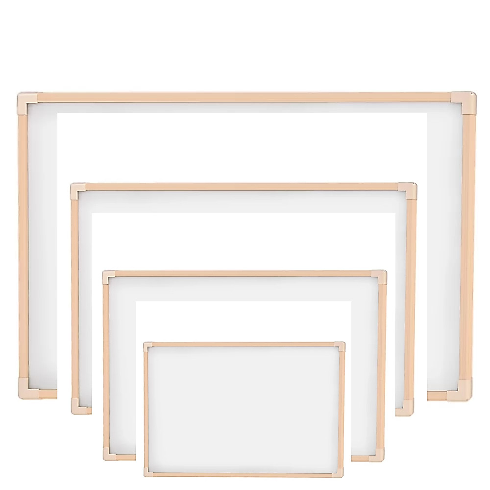 Quadro Branco Moldura em Madeira Lousa + 4 Pincel + Apagador - Vários Tamanhos Escolar