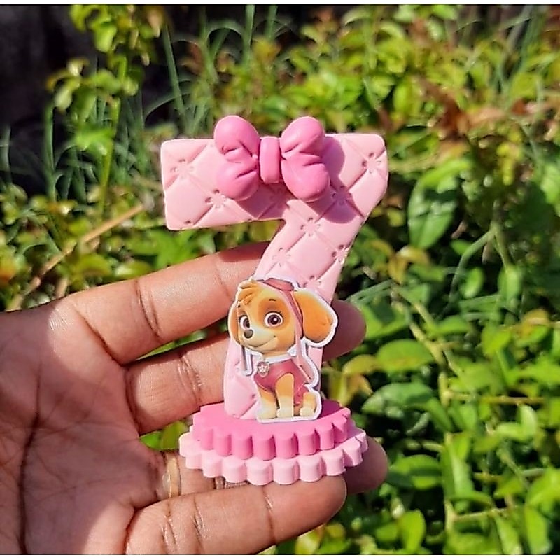vela biscuit PATRULHA Canina SKYE topo de bolo aniversário