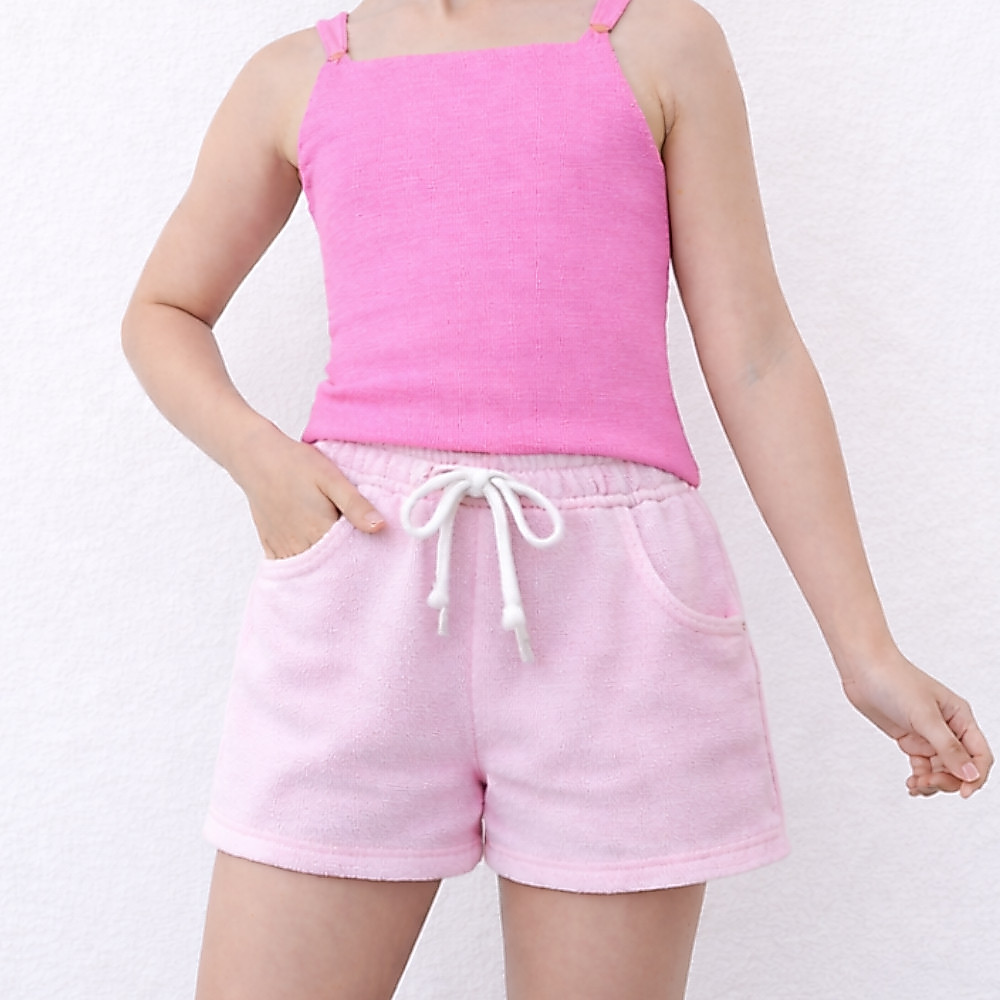 Short Infantil Feminino Liso Sem Estampas Tecido Moletinho Confortável Macio Respirável Escola