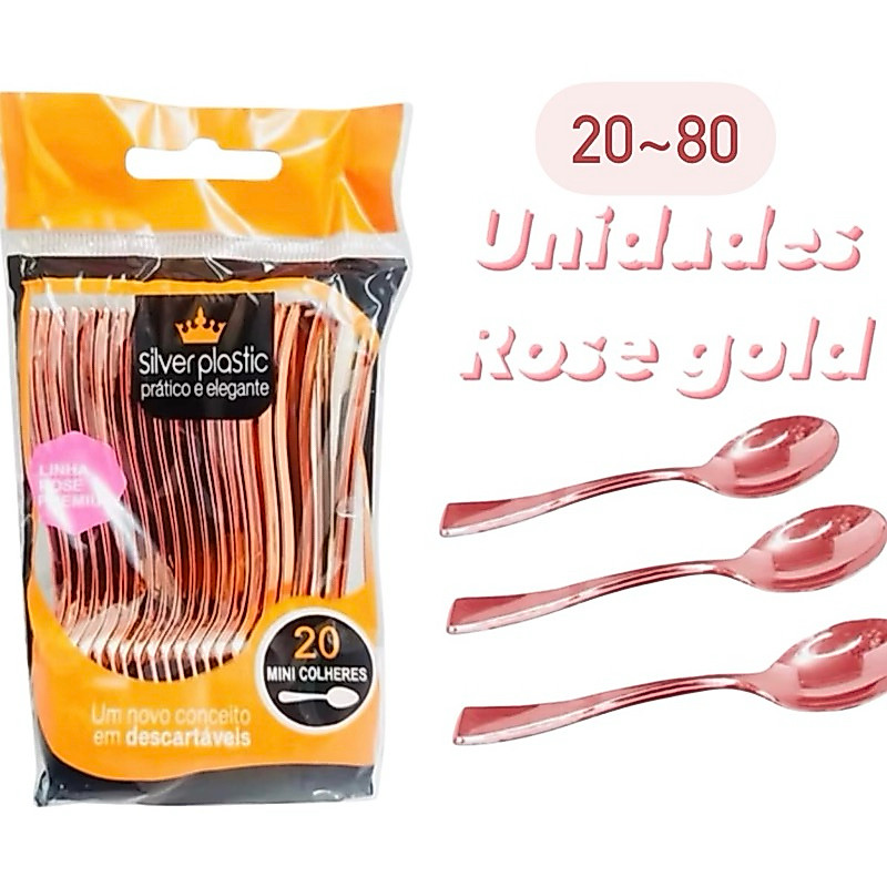 20~80 colher para ovo de páscoa rose gold 10 cm premium silverplastic Páscoa 2025 OFF