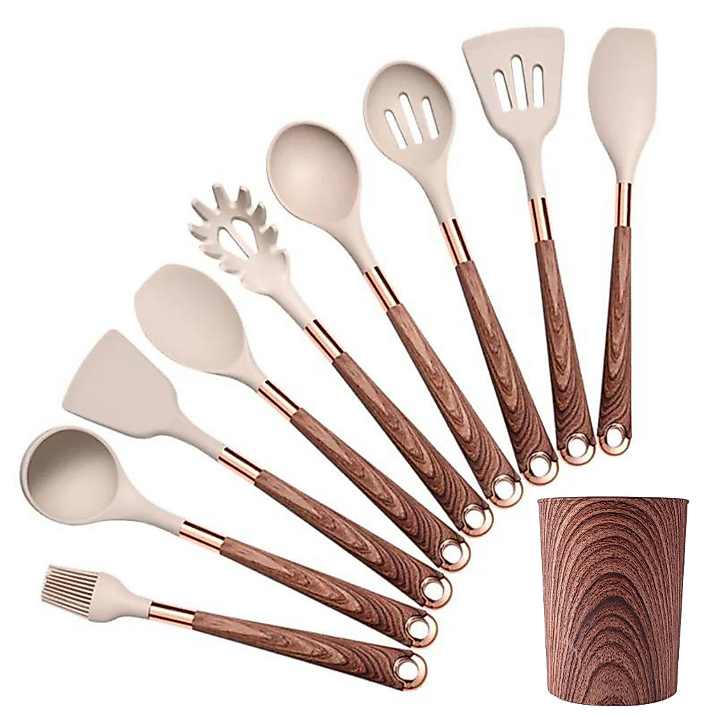Kit De Talheres Silicone Belmont 10 Peças Grande Moderno Luxo Cozinha
