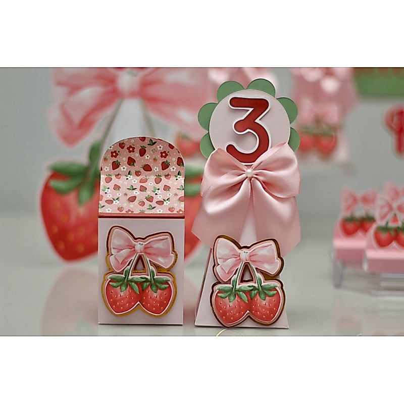 Kit Festa Moranguinho | Chá de Bebê | Lembrancinhas | Festa infantil | Aniversário | Personalizados