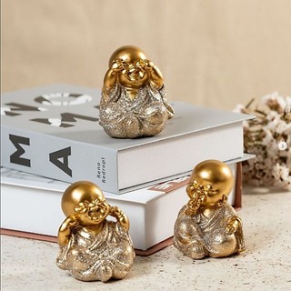 Kit Trio De Buda Mudo Cego Surdo Decoração Monge