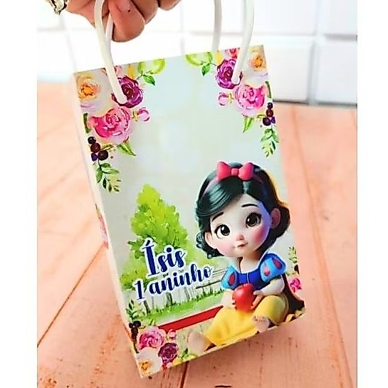 Sacolinha Surpresa Personalizada Branca de Neve Baby Lembrancinha de Aniversário Festa Infantil