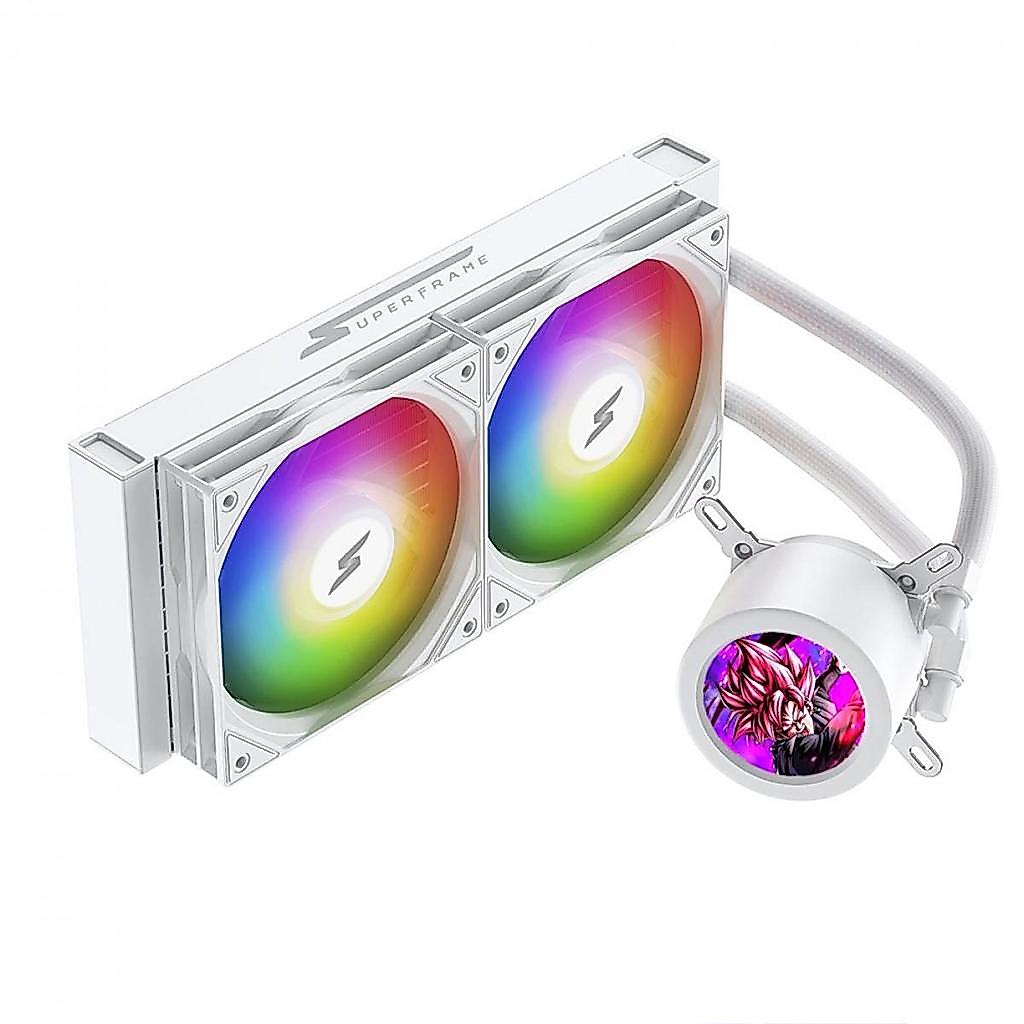 Water Cooler SuperFrame ISENGARD MAGIC 240mm Bomba Infinit LCD Custom ARGB Branco SF-W240-MW