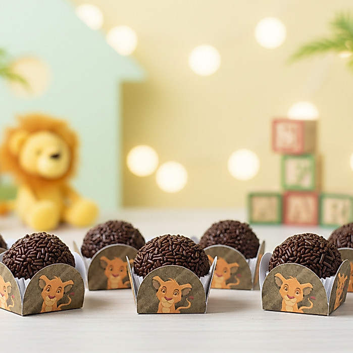 100 Forminhas Brigadeiro Docinho 4 Pétalas Rei Leão Para Festas Aniversários Eventos Doces Confeitaria Beijinho