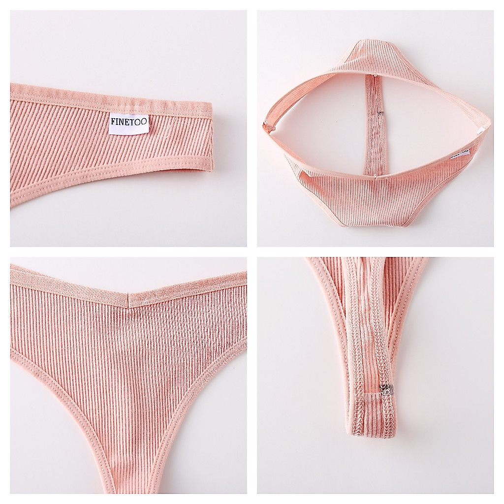 FINETOO Tanga De Algodão Com Rosca Para Mulheres Calcinha Confortável M-2XL · foto 2