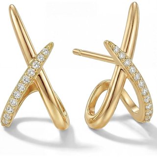 Brincos de Ouro para Mulheres, Modernos, Brincos de Ouro 14K, Delicados, Simples e Minimalistas, Brincos de Ouro