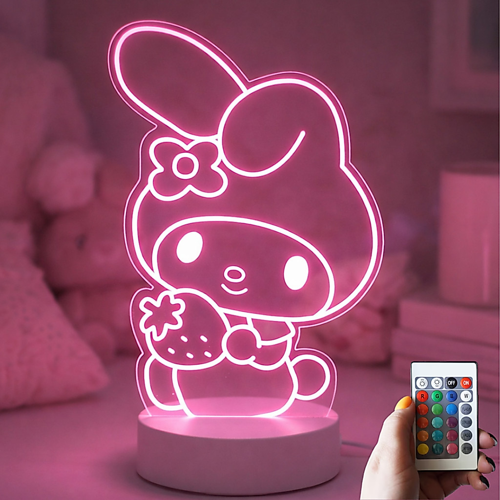 Luminária My Melody Hello Kitty LED 3D Decoração Infantil Presente Criança — imagem 2 de 2