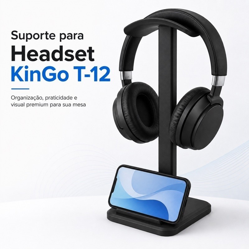Suporte de Headset 2 em 1 Celular Tablet T-12 Universal KinGo