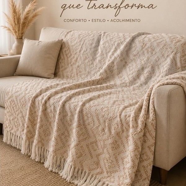 Manta Para Sofá todas as Medidas Gigante Luxo KING 3mx1,80/ 240x180/210x120 Premium 100% Algodão Decorativa Protetora