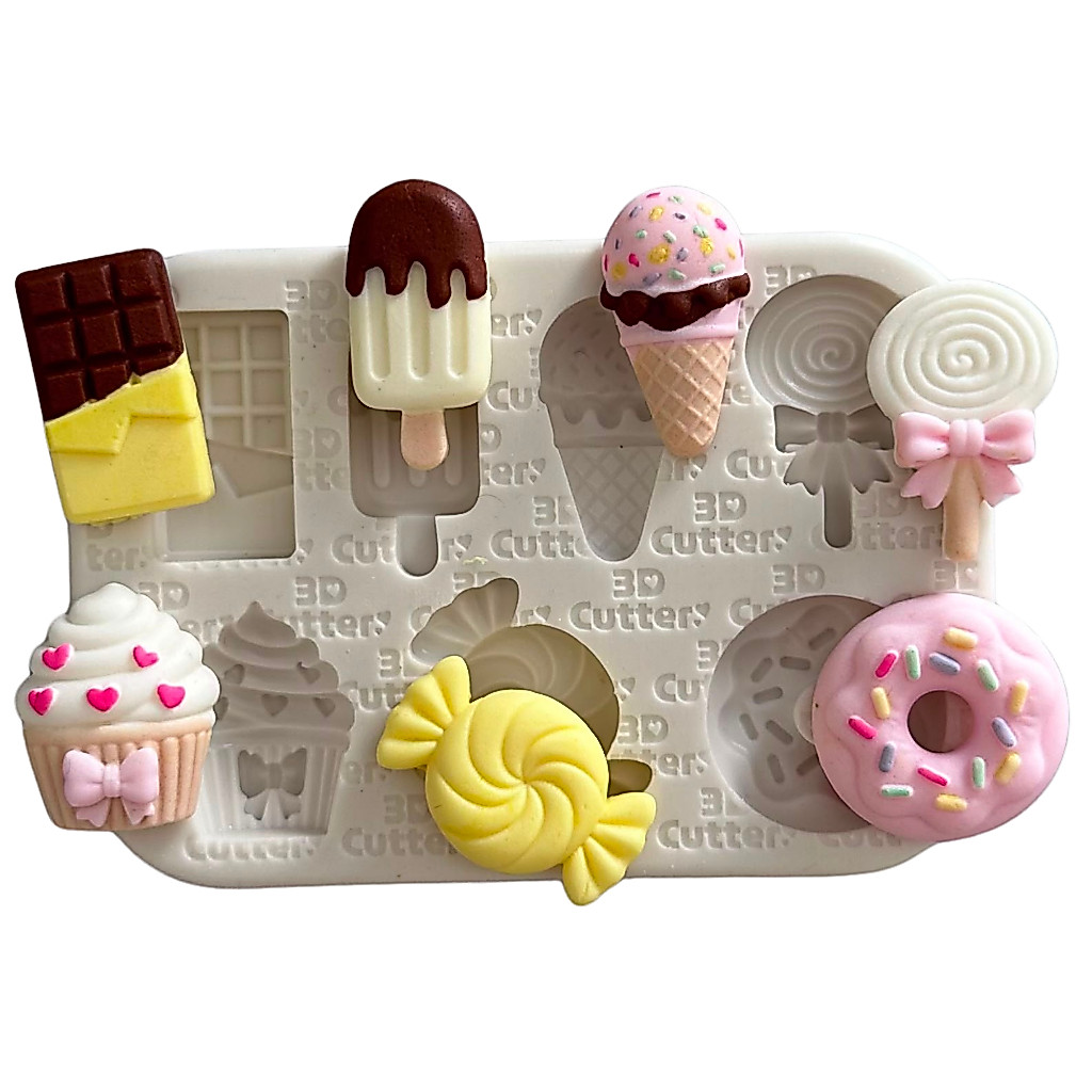 Molde de Silicone para apliques de Artesanato - Doces