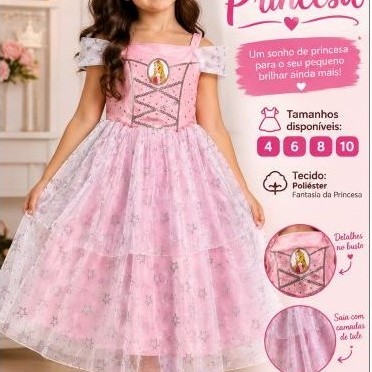 👑 VESTIDO DE PRINCESA 👑 💖 Tamanhos disponíveis: 4 • 6 • 8