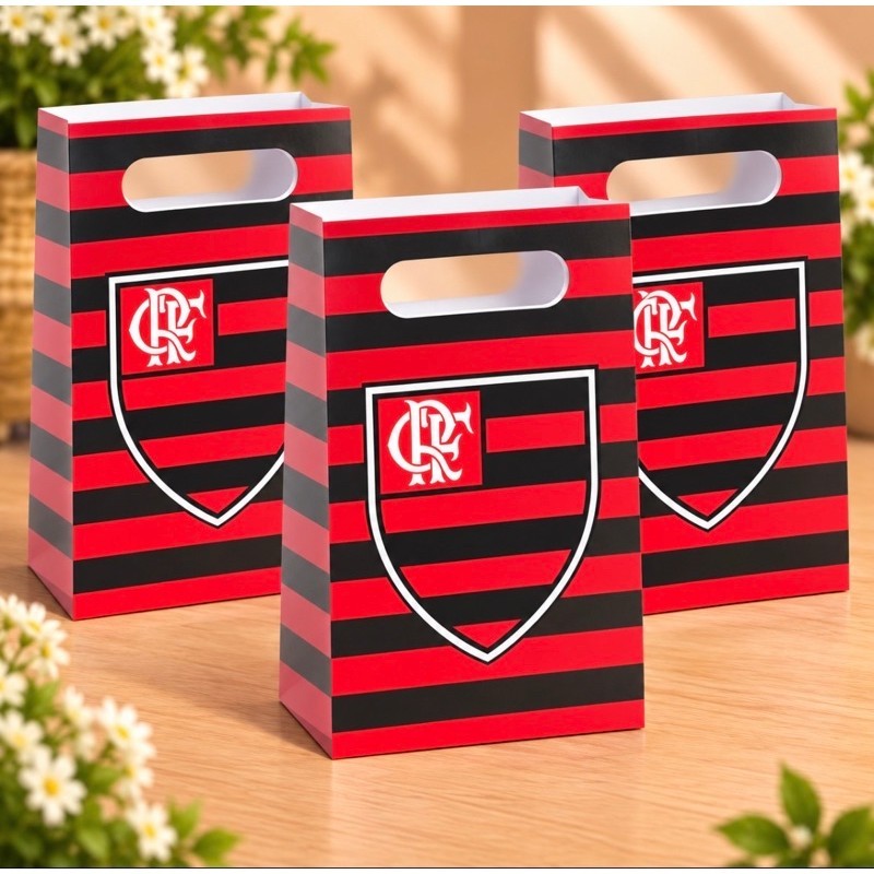 KIT PEGUE E MONTE SACOLINHAS para Festas Mimos Aniversários Lembrancinhas FLAMENGO FC